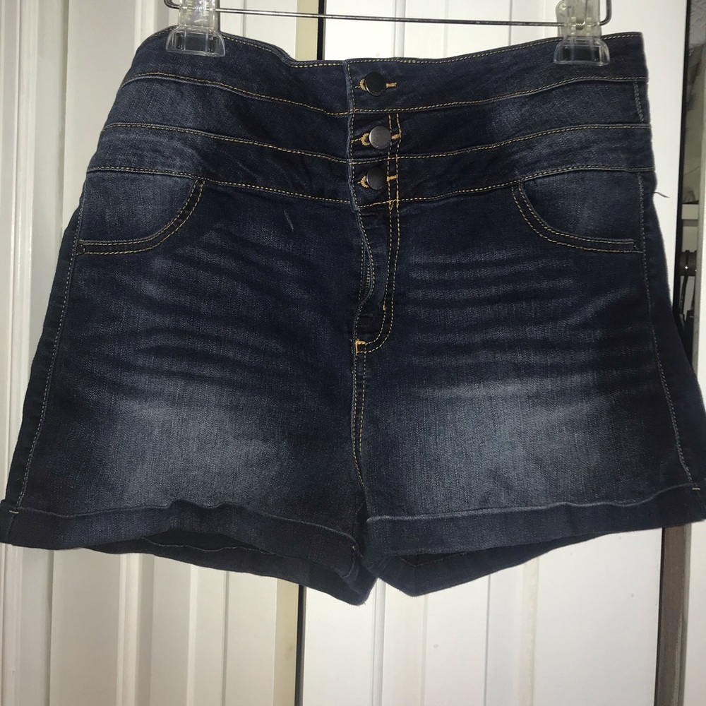 High waisted jean shorts